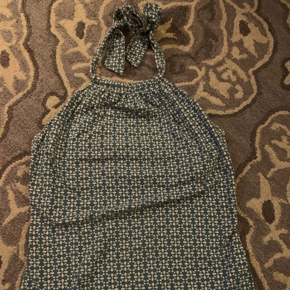 blue and white halter